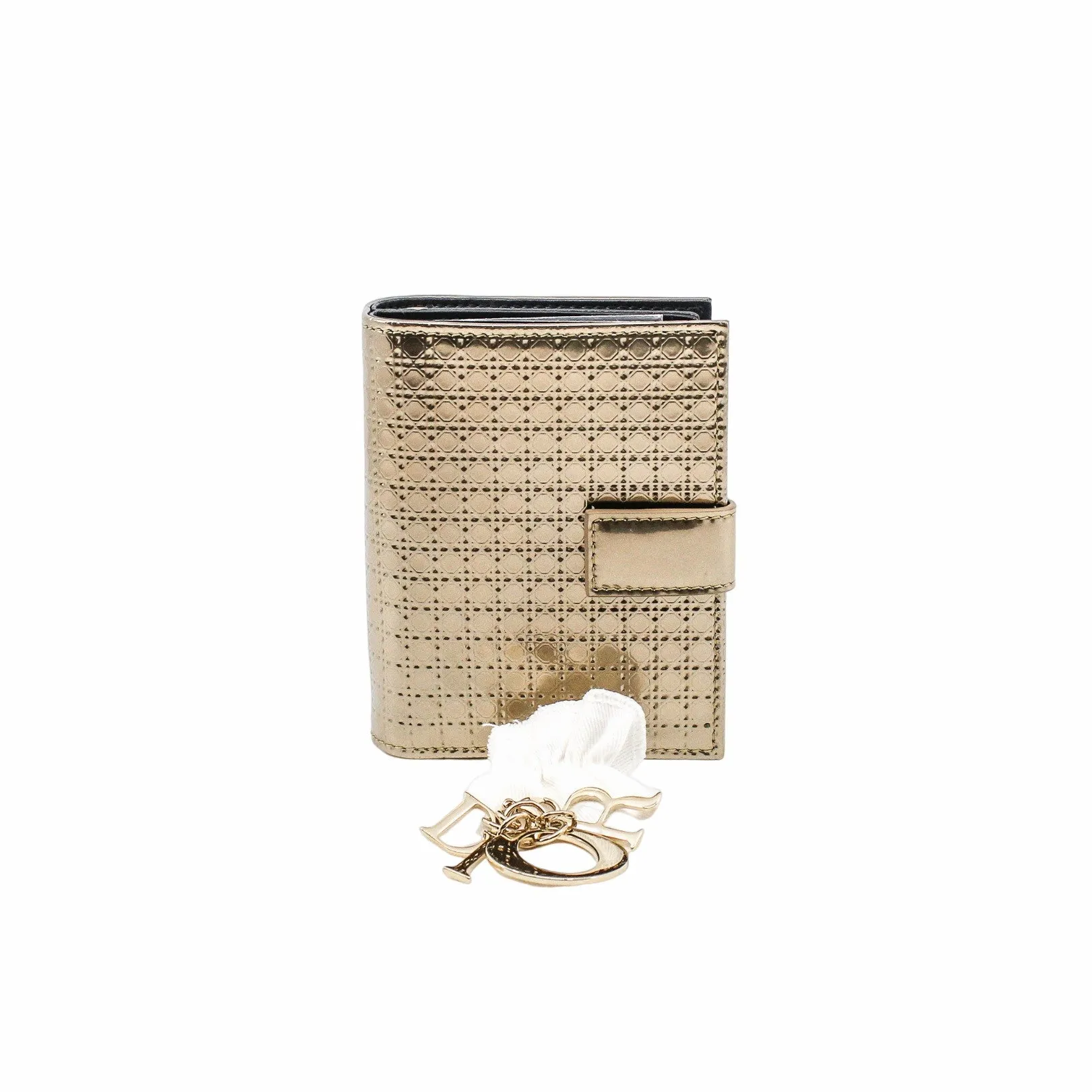 zip  compact wallet  gold patent